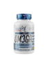 White bottle of NutFuel DM3GA dietary supplement with a blue cap and star logo; label reads DM3GA and 123.6 mg, indicating fatty acids and vitamins.